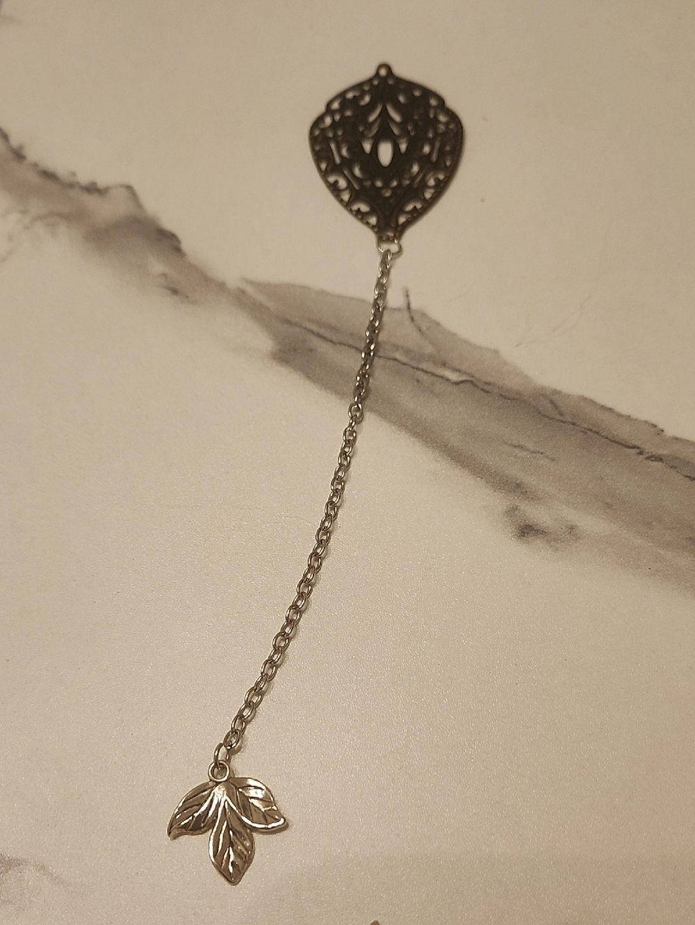 Hand Crafted Silver Leaf Pendant Bookmark